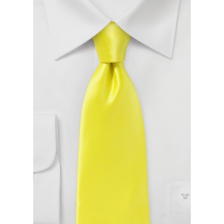 Bright Lemon Necktie in Pure Silk