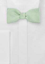 Self Tie Bow Tie in Platinum and Lime