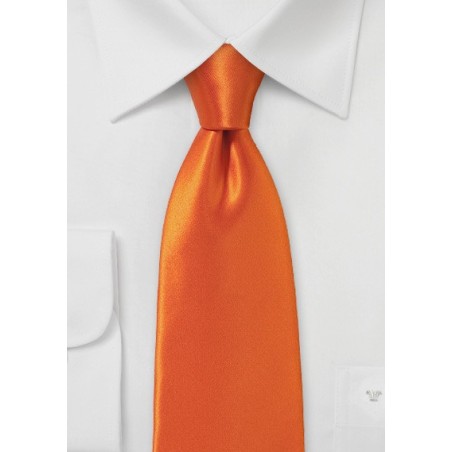 Contemporary Cut Tie in Electric Tangerine