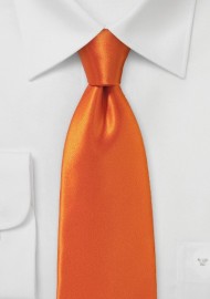 Contemporary Cut Tie in Electric Tangerine