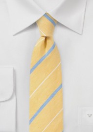 Striped Skinny Tie in Soft Yellow