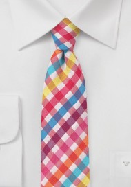 Seersucker Skinny Cotton Necktie