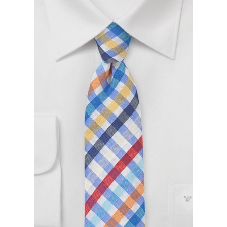 Seersucker Summer Tie in Blue