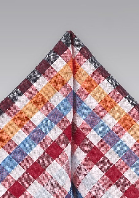 Seersucker Pocket Square in Brights