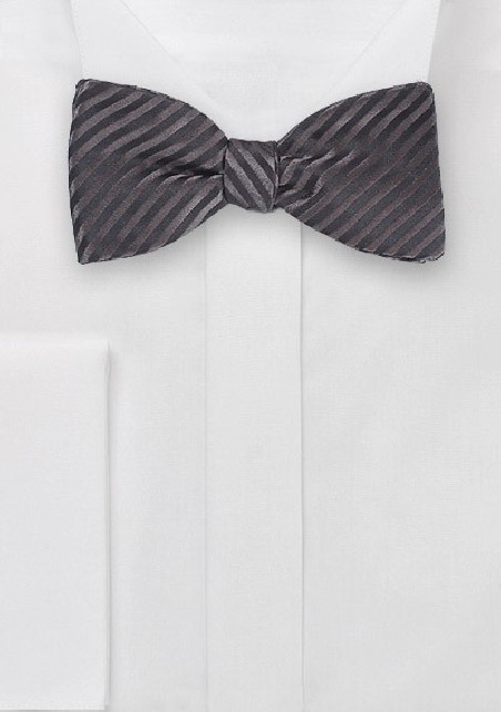 Self-Tied Bowtie in Pewter and Black