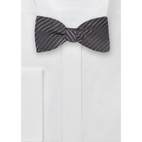 Self-Tied Bowtie in Pewter and Black