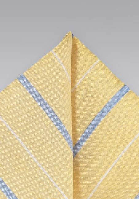 Vintage Striped Pocket Square in Yellows