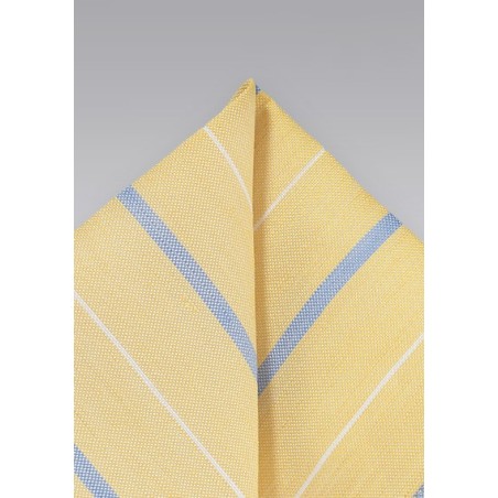 Vintage Striped Pocket Square in Yellows