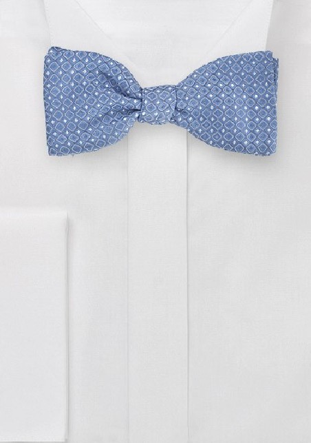Pre Silk Bowtie with Square Design in Jacquard Weave