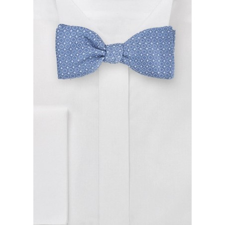 Pre Silk Bowtie with Square Design in Jacquard Weave