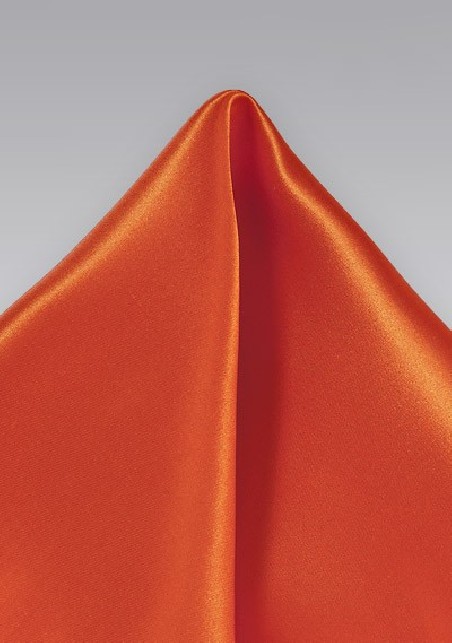 Pure Thai Silk Pocket Square in Tangerine