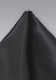 Solid Black Pocket Square in Pure Silk