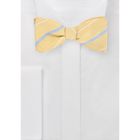 Vintage Yellow Striped Bow Tie