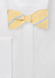 Vintage Yellow Striped Bow Tie