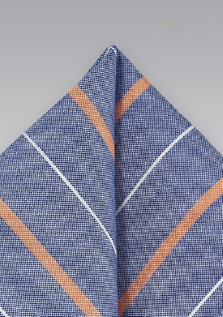 Patterned Pocket Square in French Blue