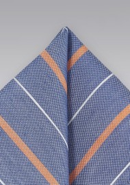 Patterned Pocket Square in French Blue