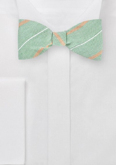 Striped Bow Tie in Vintage Greens