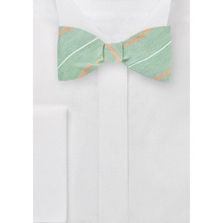 Striped Bow Tie in Vintage Greens