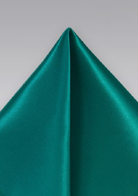 Solid and Vibrant Jade Pocket Square in Silk