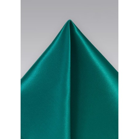 Solid and Vibrant Jade Pocket Square in Silk