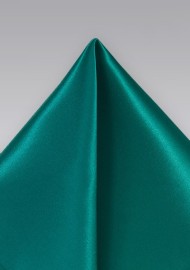 Solid and Vibrant Jade Pocket Square in Silk