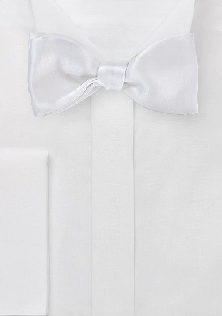 Ice White Self-Tie Bowtie in Pure Silk