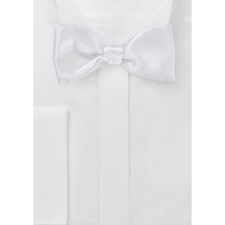 Ice White Self-Tie Bowtie in Pure Silk