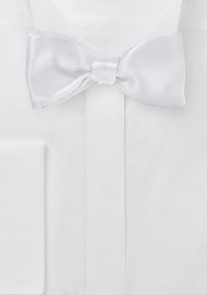 Ice White Self-Tie Bowtie in Pure Silk