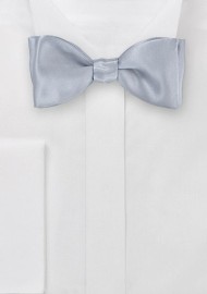 Shining Silver Bowtie in Pure Silk