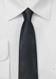 Handmade Black Tie with Worn Leather Look