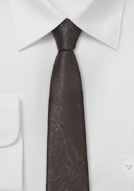 Dark Taupe Leather Looking Necktie