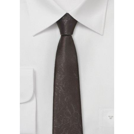 Dark Taupe Leather Looking Necktie
