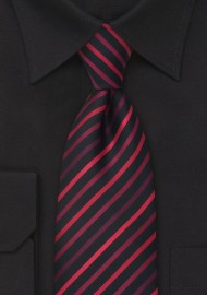 Red and Black Striped Kids Necktie