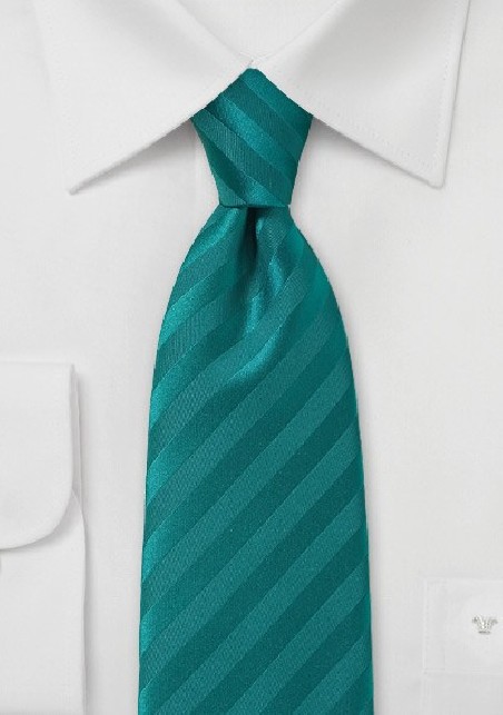 Teal Striped Men's Necktie