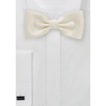 Solid Mens Bow Tie in Soft Cream