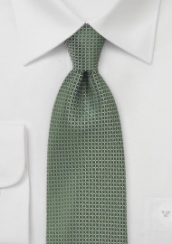 Olive Necktie with Silver Dot Design