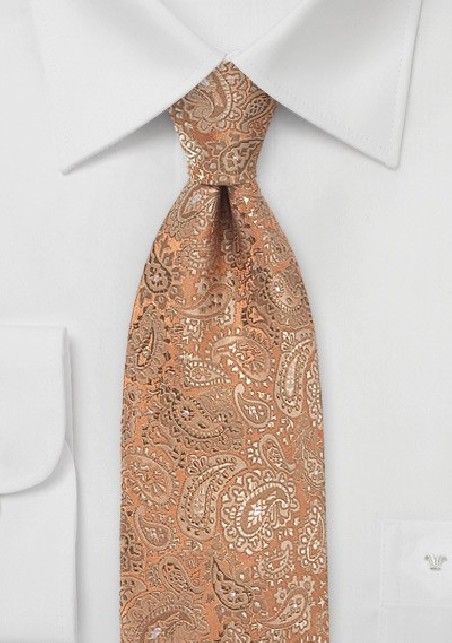 Muted Bronze Floating Paisley Tie