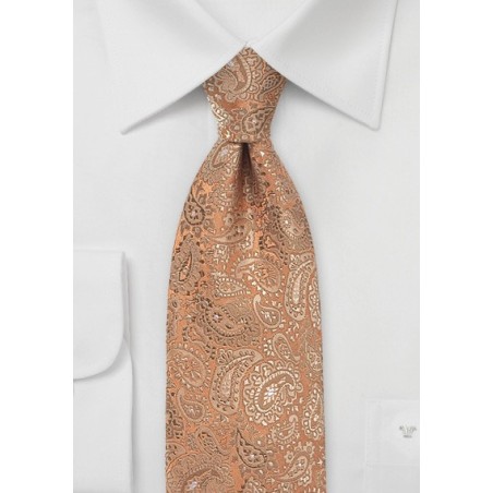 Muted Bronze Floating Paisley Tie