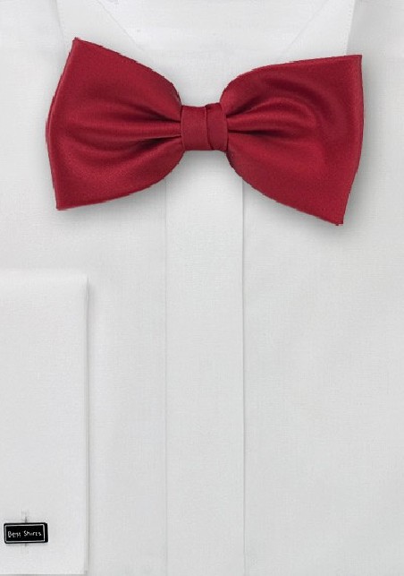 Solid Cherry Red Men's Bow Tie