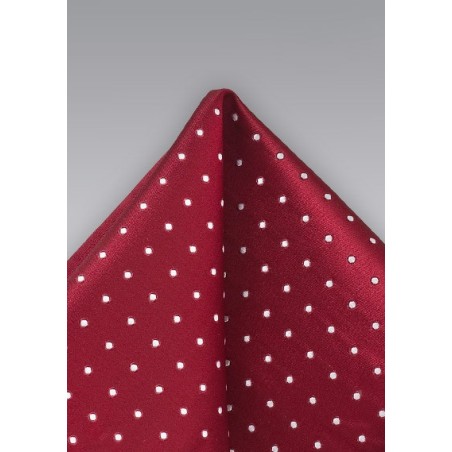 Polka Dot Pocket Square in Cherry Red