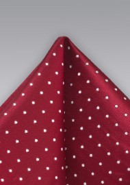 Polka Dot Pocket Square in Cherry Red