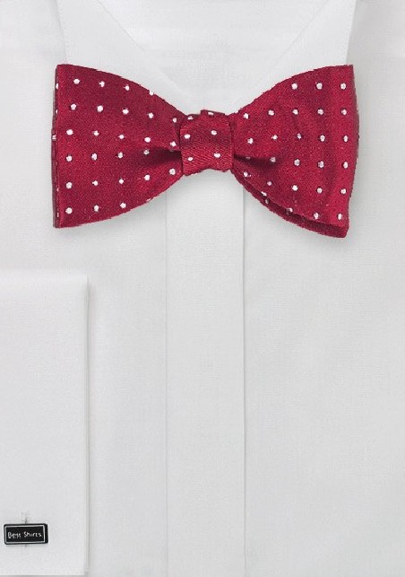 Cherry Red Polka Dot Bow Tie