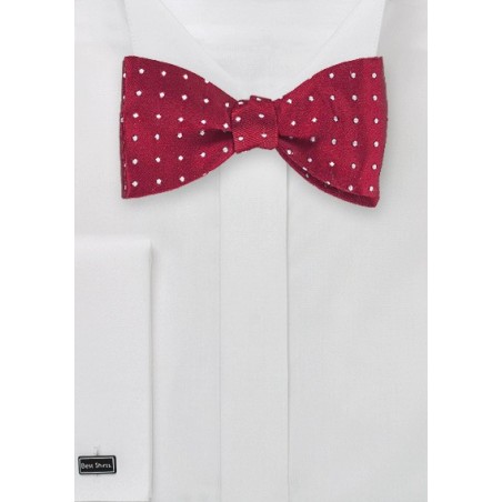 Cherry Red Polka Dot Bow Tie