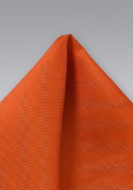 Persimmon-Orange Silk Pocket Square