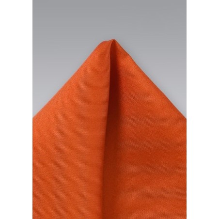 Persimmon-Orange Silk Pocket Square