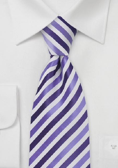 Striped Kids Length Tie in Purples