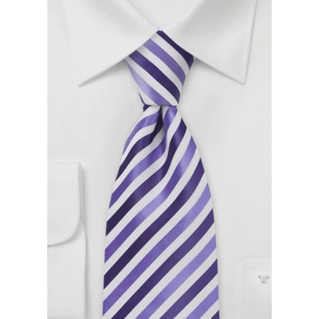 Striped Kids Length Tie in Purples