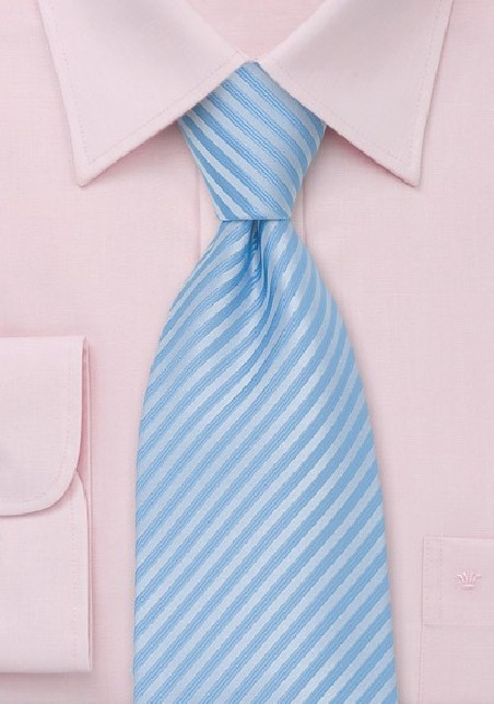 Light Powder Blue Striped Necktie