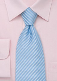 Light Powder Blue Striped Necktie