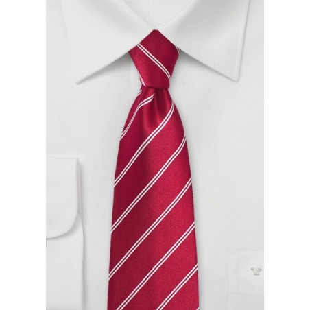 Red Double Pin-Striped Necktie